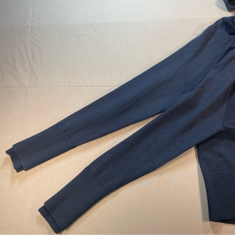 Athleta Verona Knit Merino Wool Blend Hoodie Sweater; Navy - Womens Small - Picture 10 of 16